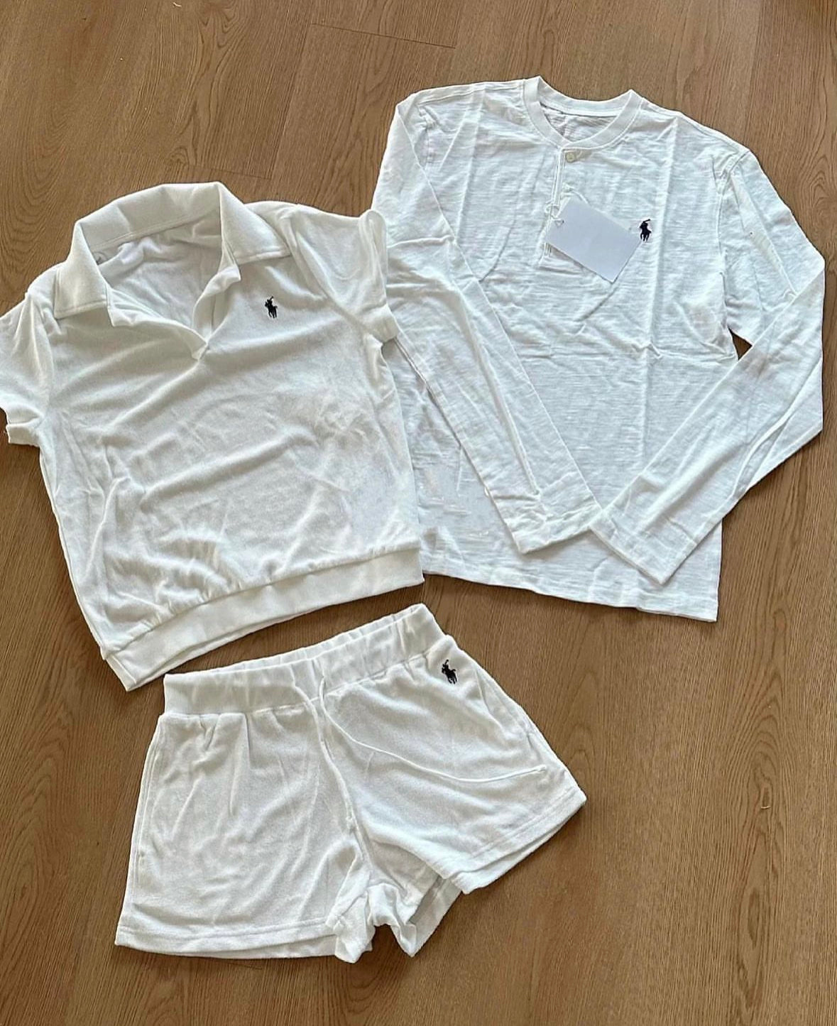 Terry Polo Shirt and Short Cover-Up Set