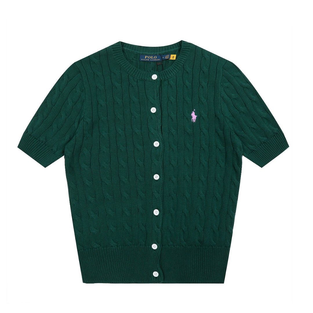 Polo Ralph Lauren Women's Short-Sleeve Cable-Knit Cotton Cardigan