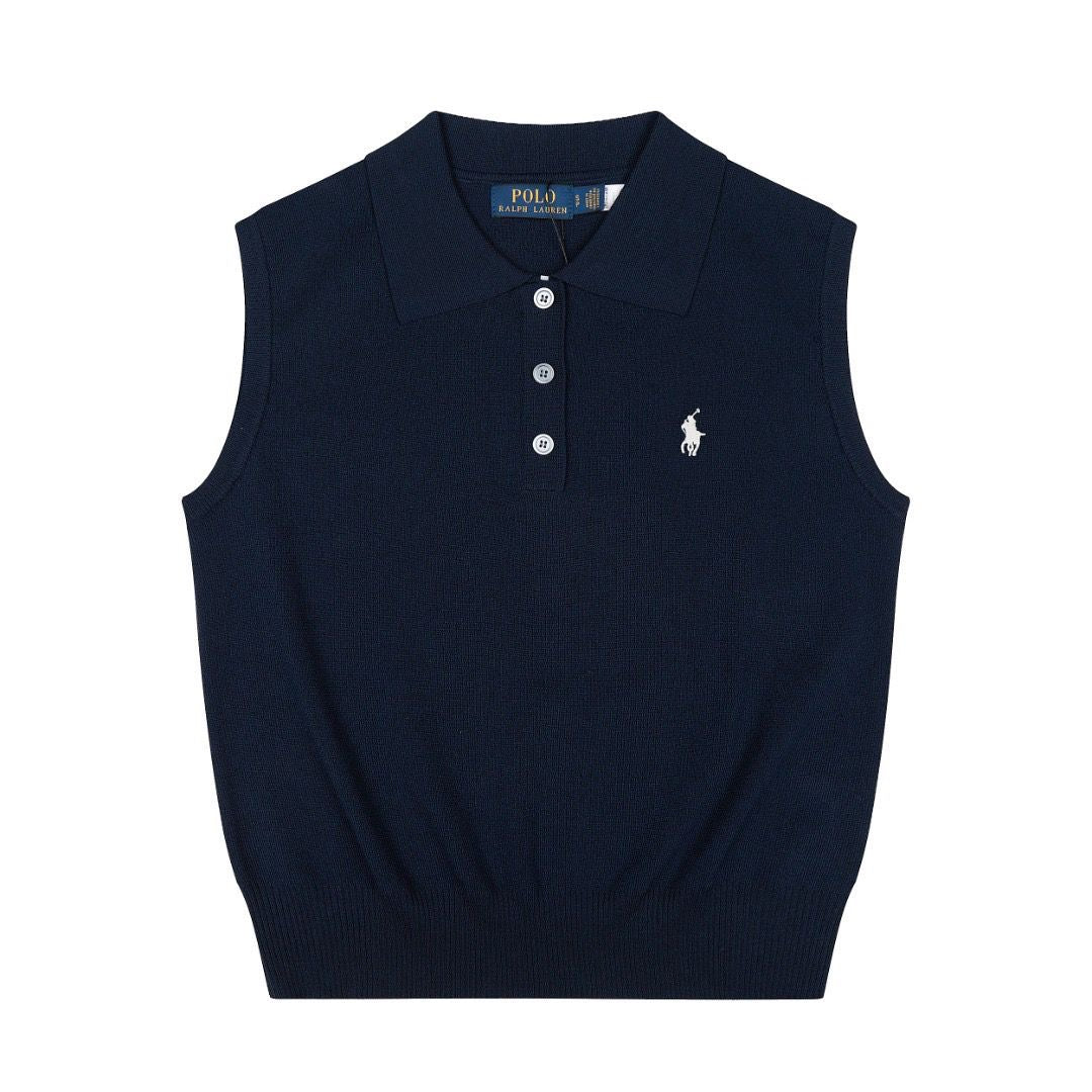 Polo Women's Cotton Sleeveless Polo Knit Top