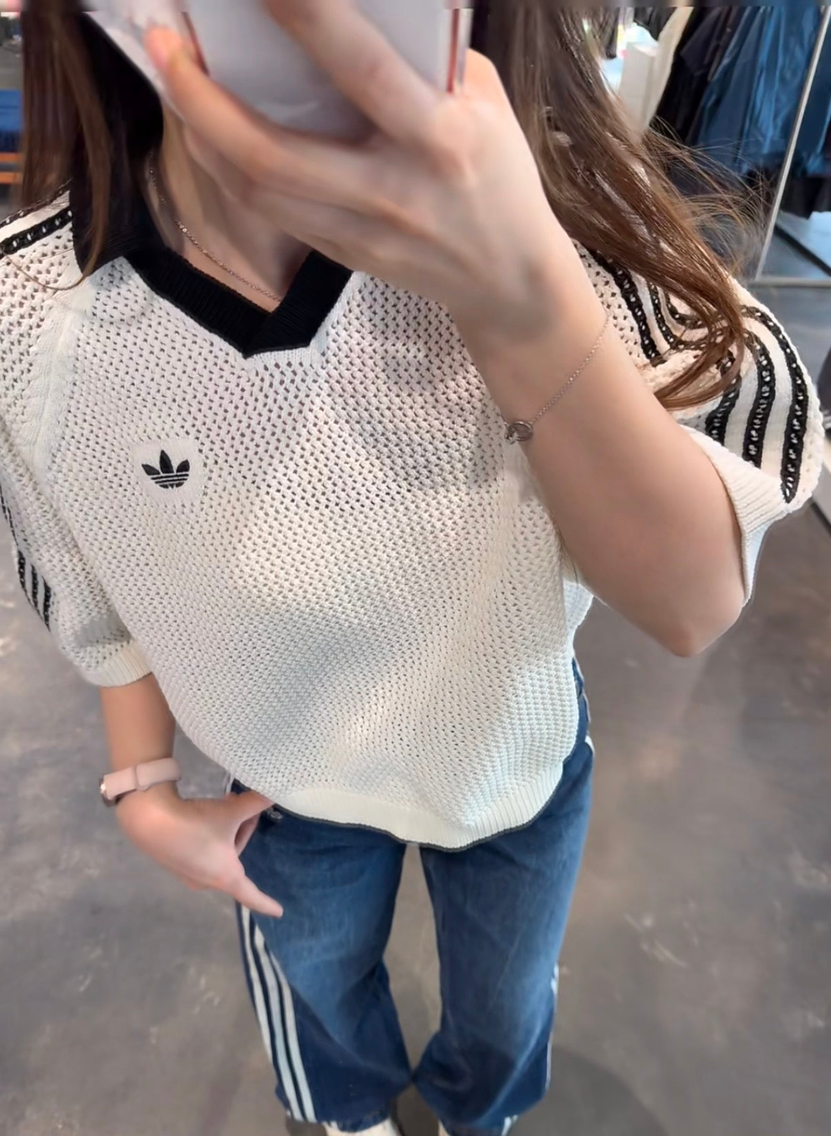 Adidas Originals Women's Knitted Crochet Polo