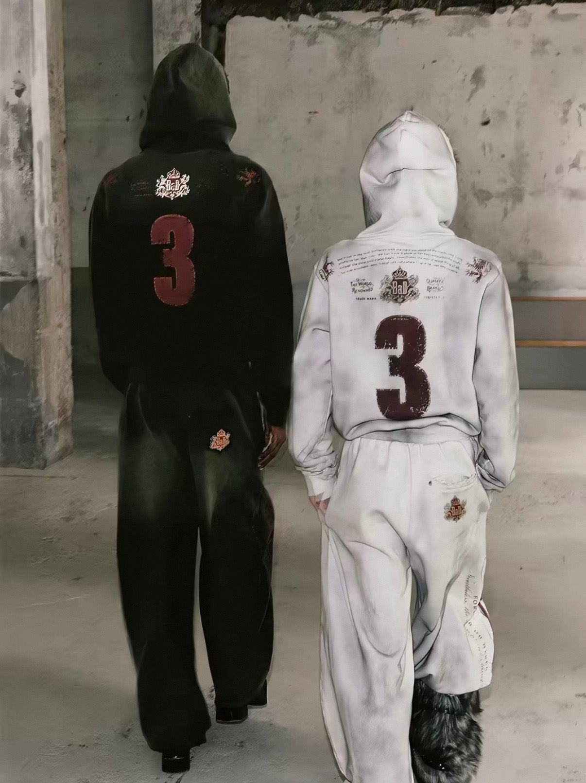 Badblood BCAC Series Vintage Washed Distressed Curved Sweatpants
