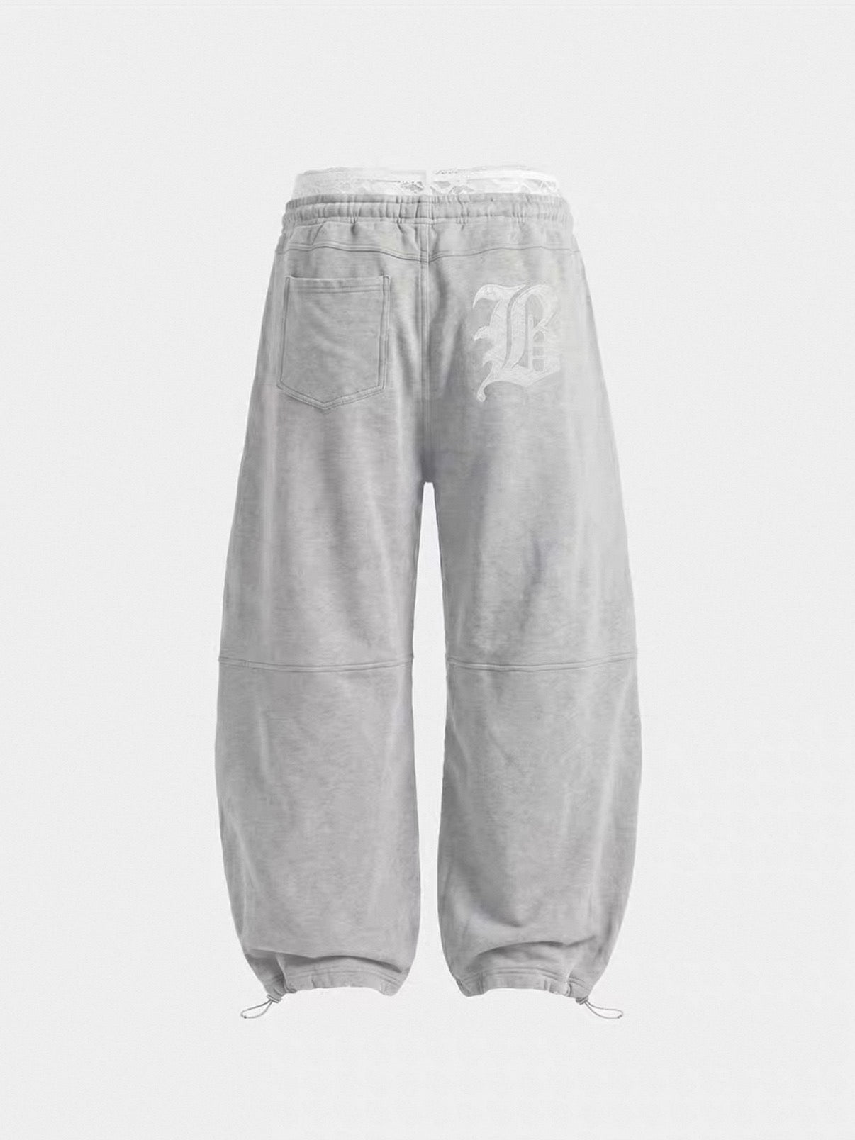 Badblood Lace Waistband Distressed Sweatpants