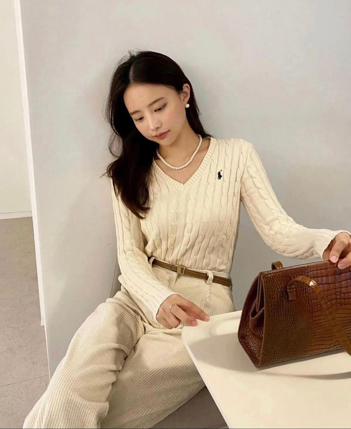 Polo v-neck sweater