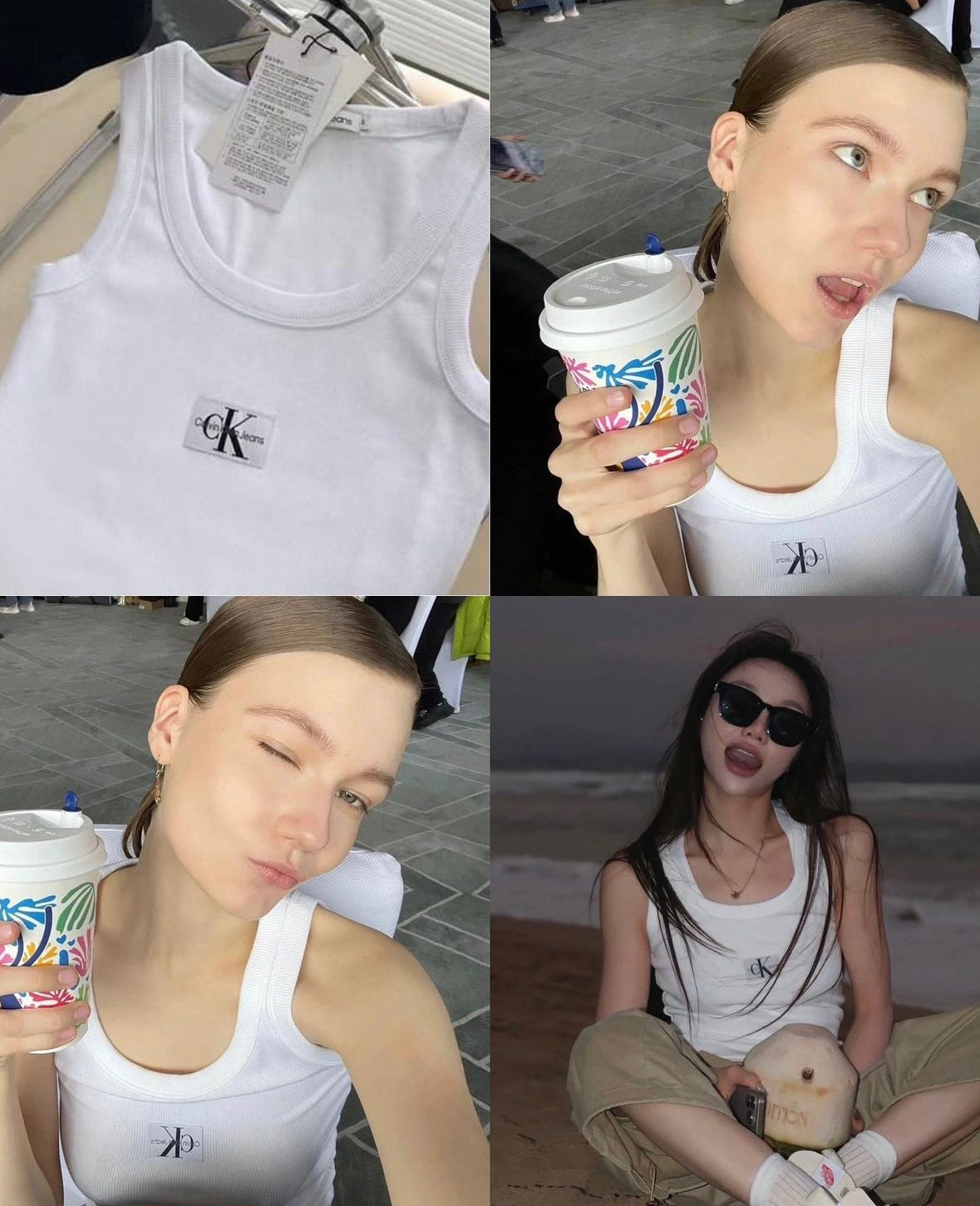 Ck basic Vest- White
