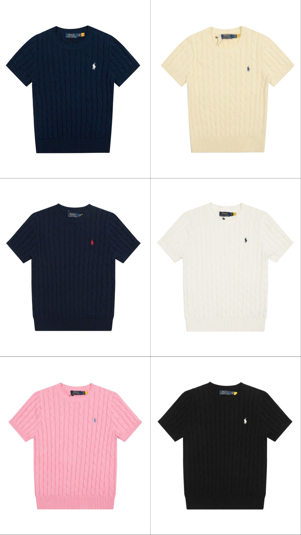 Polo round neck short sleeves sweater