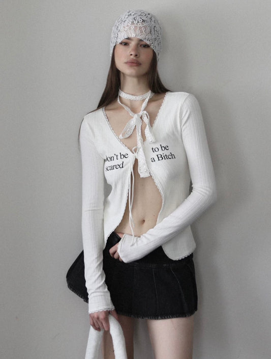 Badblood Don't Be Scared Tie Cardigan
