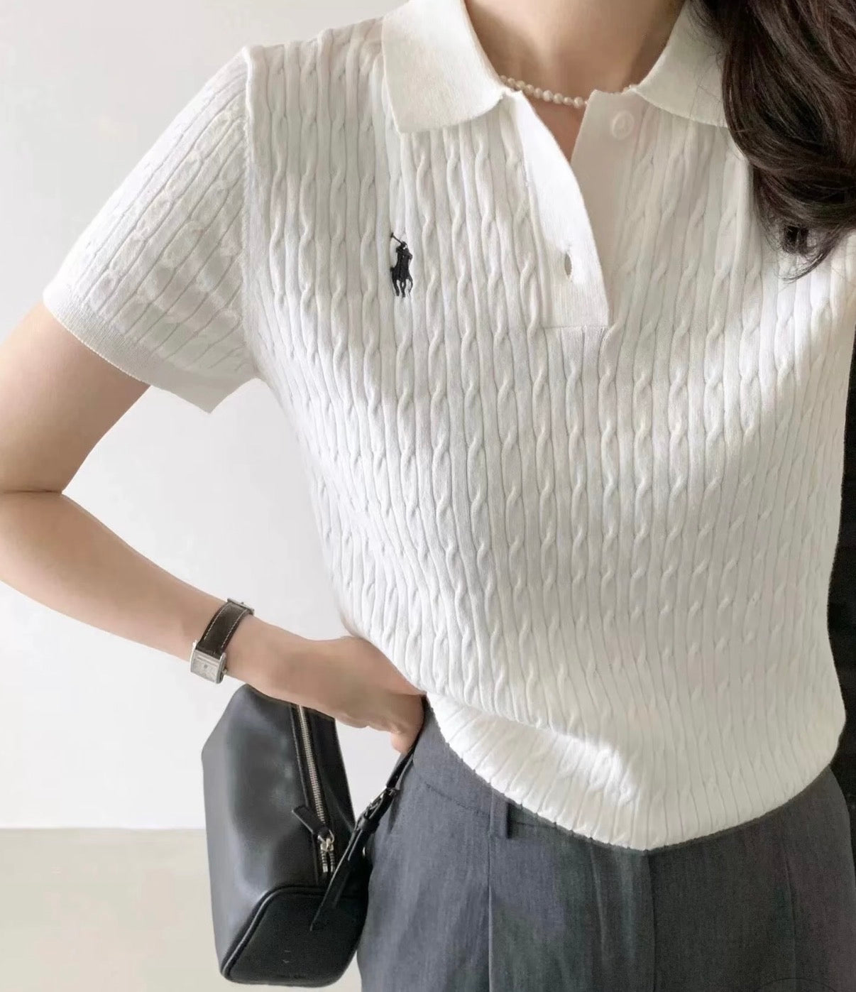 Polo Sweater(polo領細麻花)