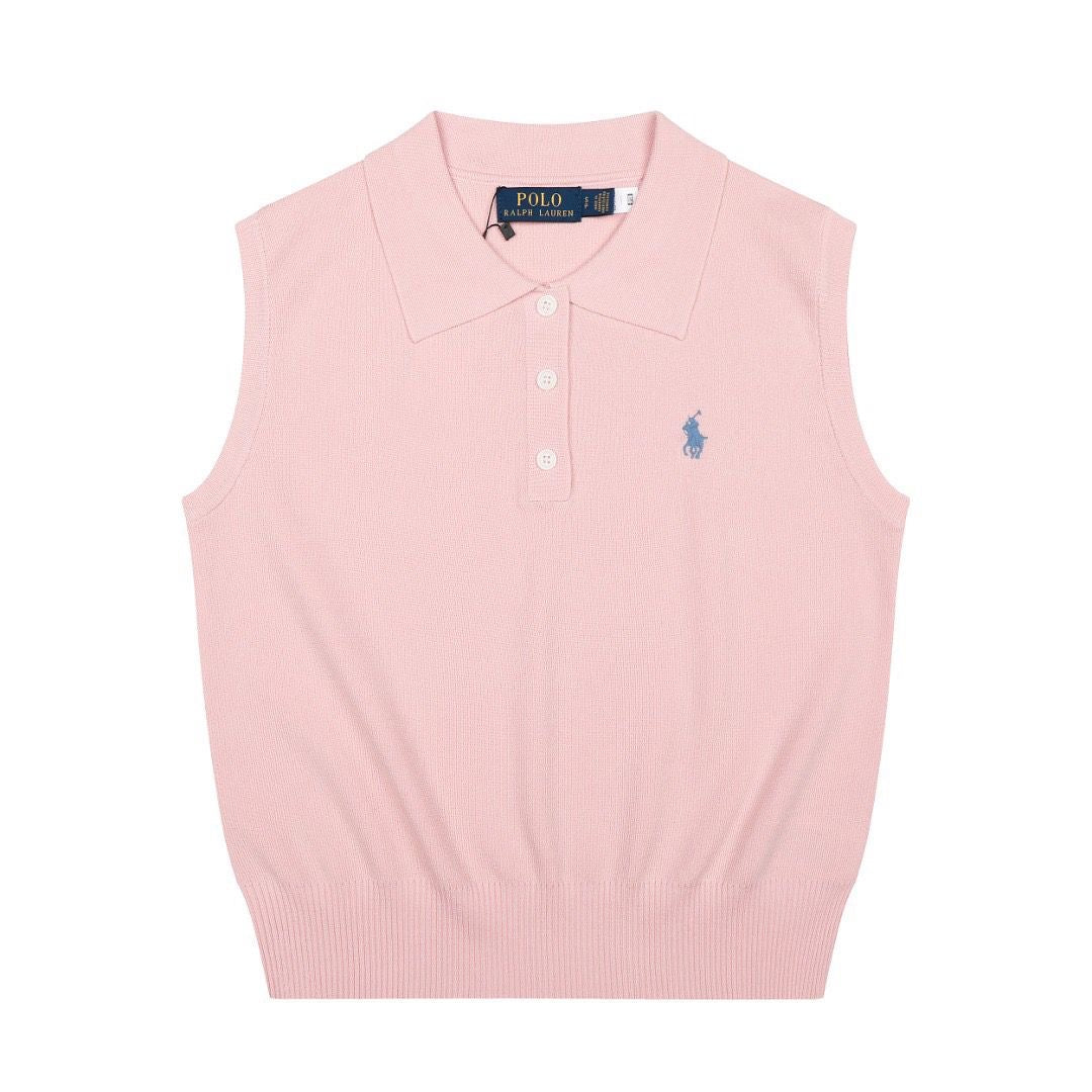 Polo Women's Cotton Sleeveless Polo Knit Top