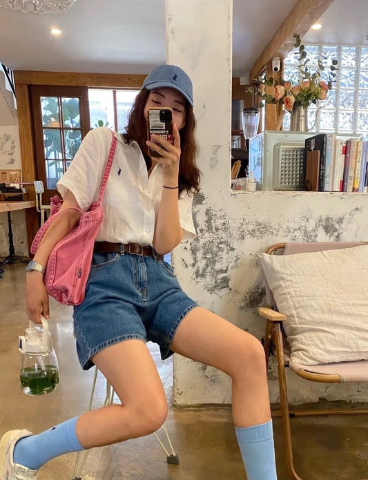 Polo 棉麻 Classic Fit Button-Down Collar Linen Short-Sleeve Shirt