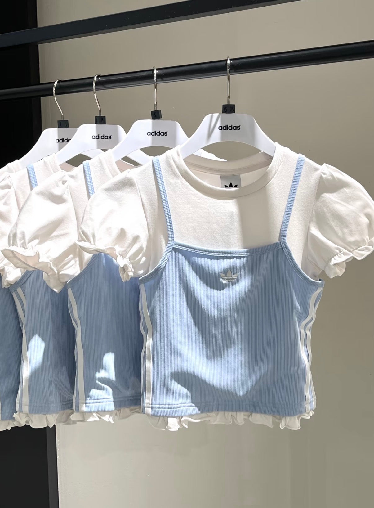 adidas Originals Women 2-in-1 Camisole Puff Short Sleeve Top
