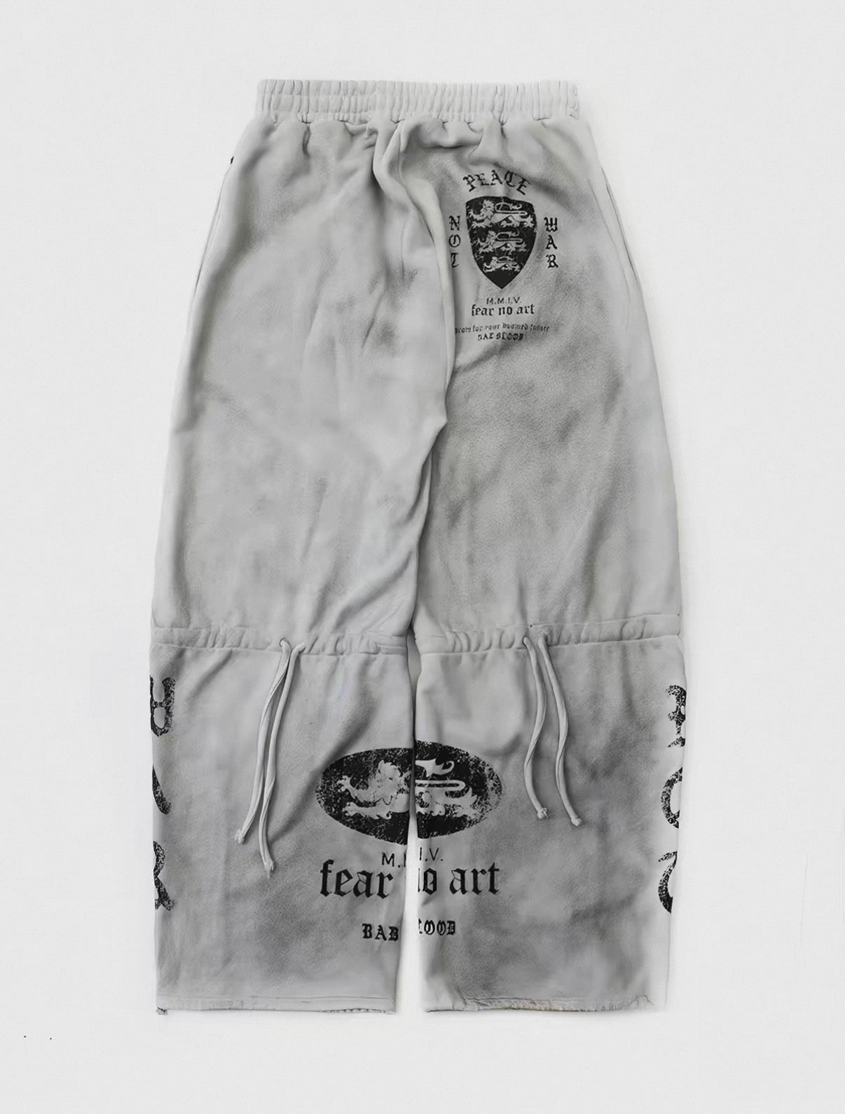 Bad blood Cross & Lion Logo Washed Baggy Sweat Pants