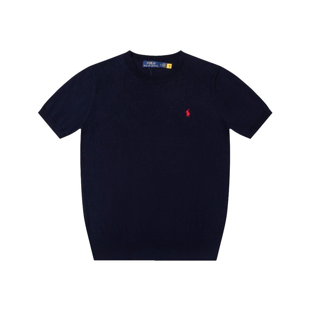 Polo Solid Crewneck Short-Sleeve Knit Sweater