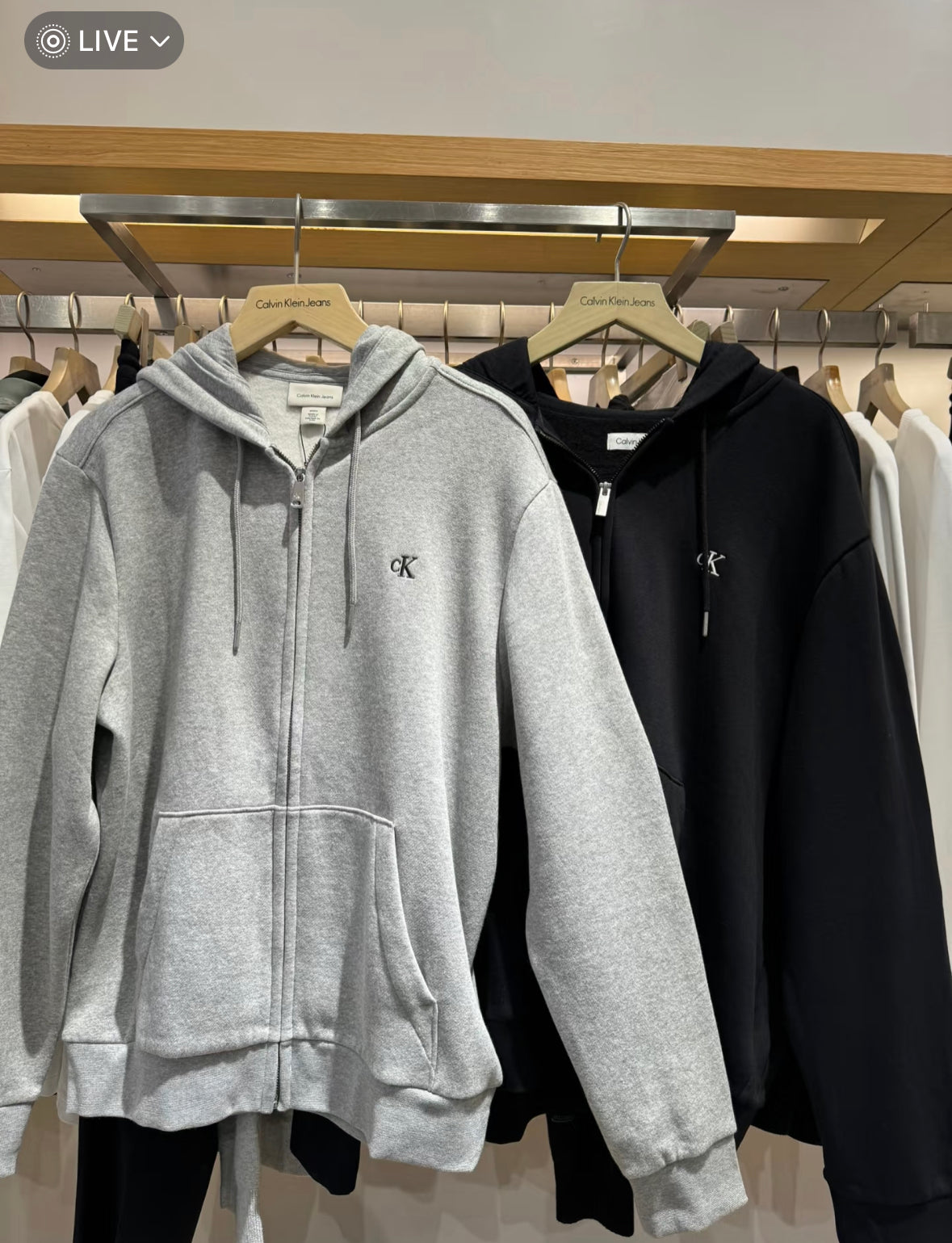 Calvin Klein Relaxed Fit Archive Logo Fleece Full Zip Hoodie