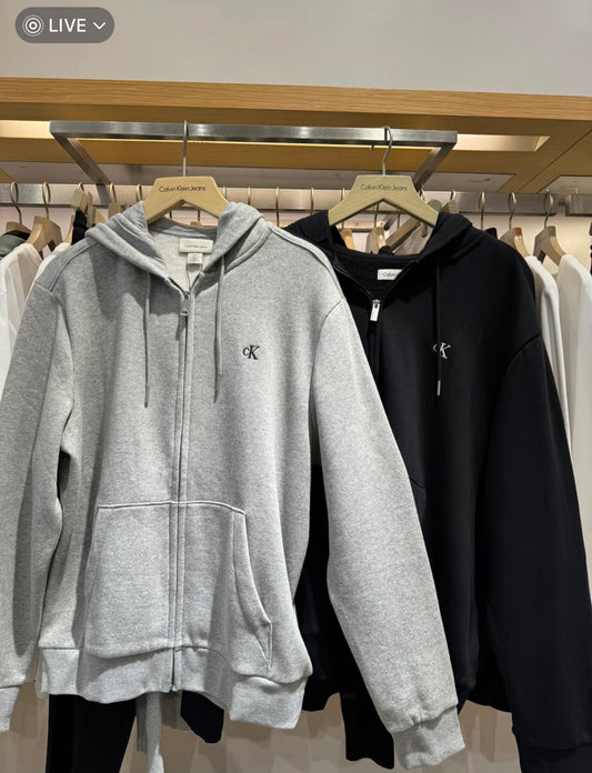 Calvin Klein Relaxed Fit Archive Logo Fleece Full Zip Hoodie