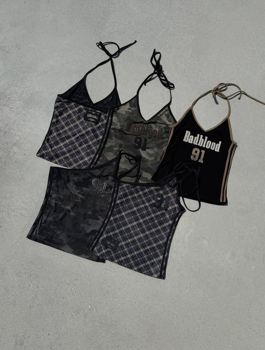 Badblood Vintage Club Halter Tank Check