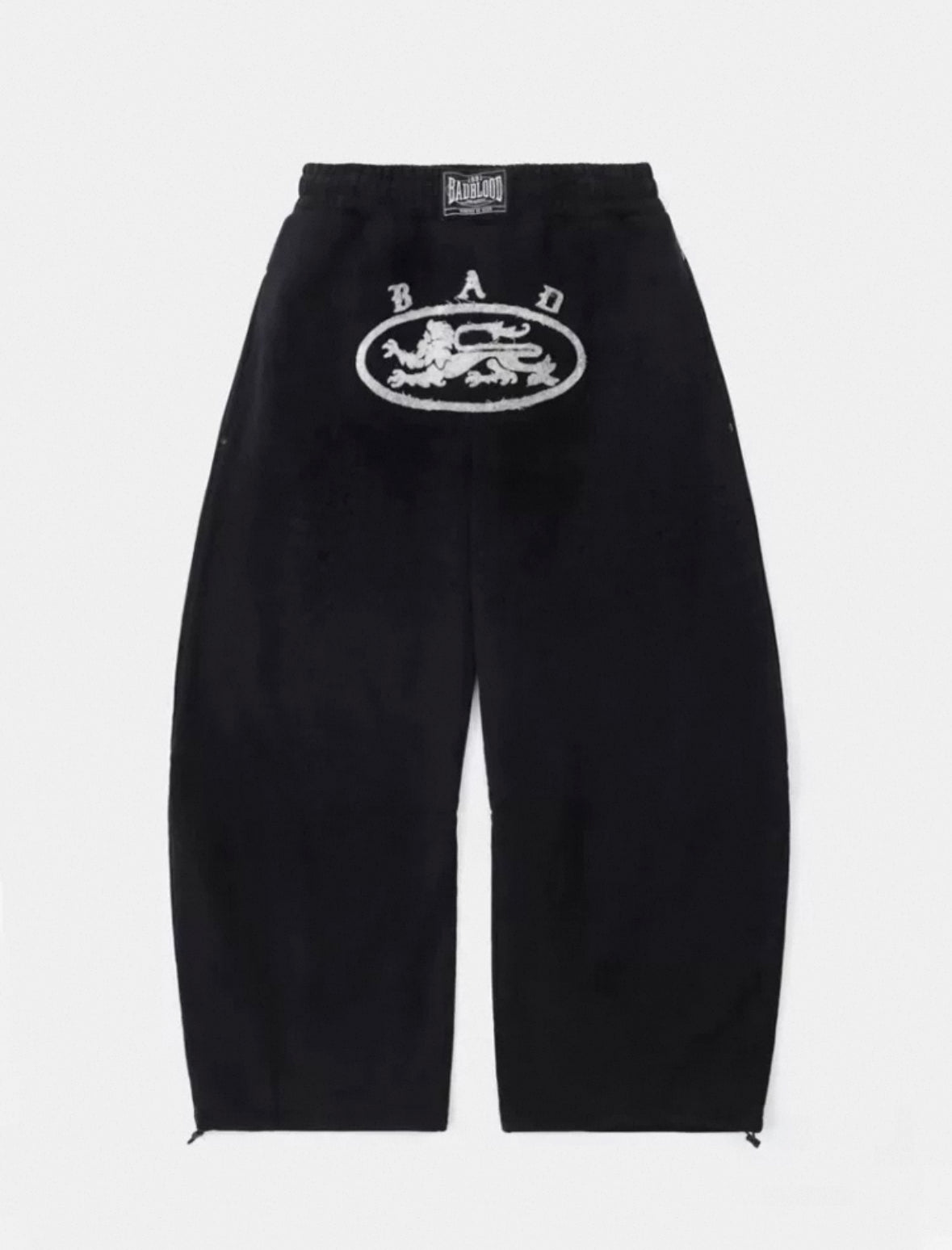 Badblood Lion Patch 2 Way Curved Jogger Washed - Black