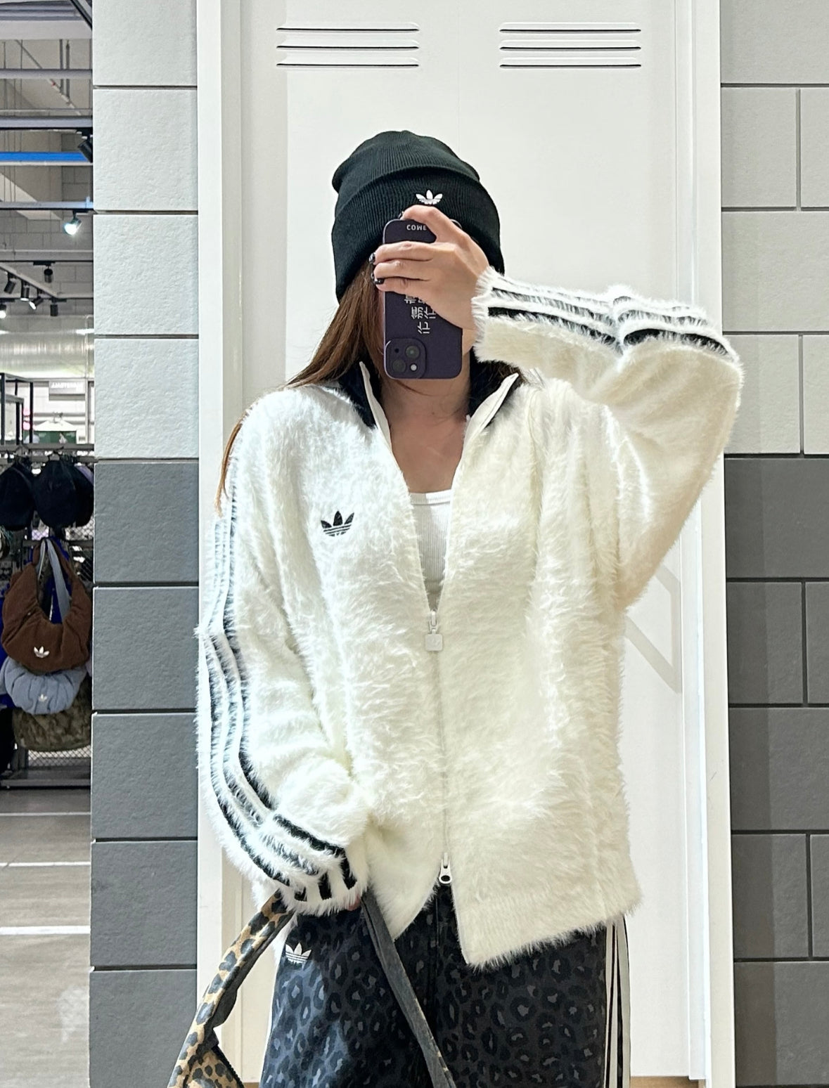 ADIDAS ORIGINALS FAUX FUR JACKET
