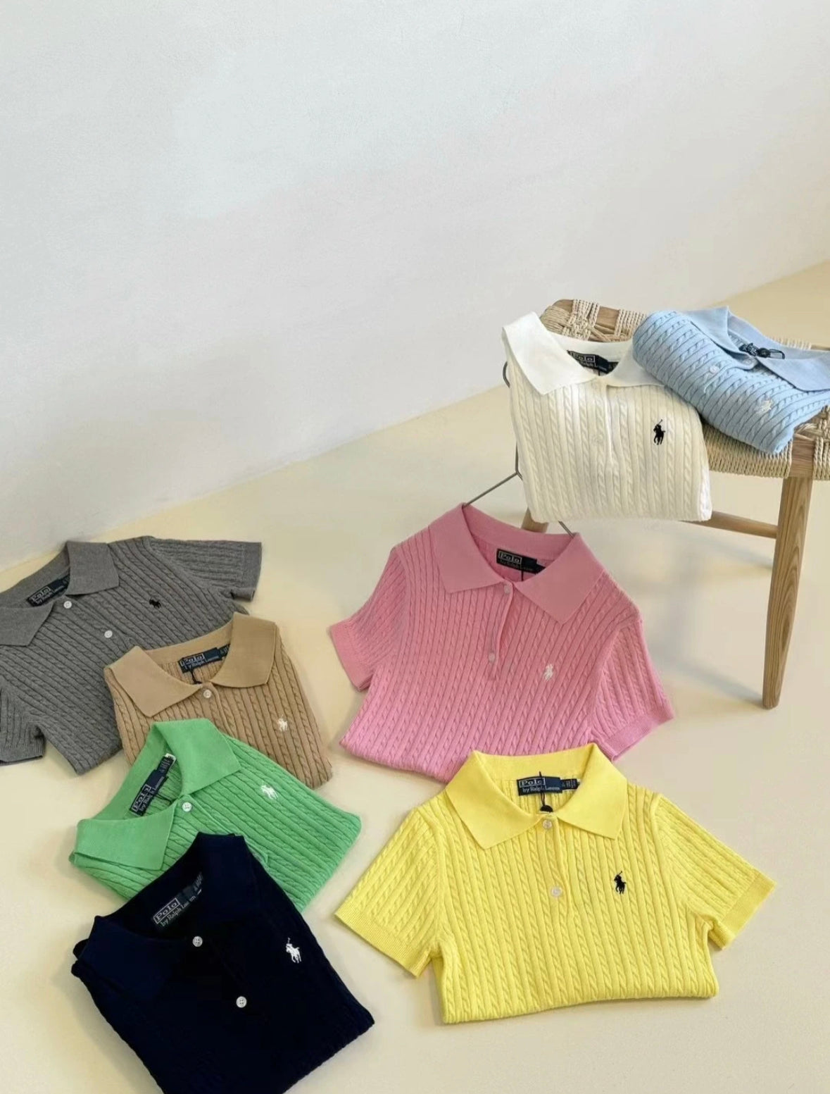 Polo Sweater(polo領細麻花)