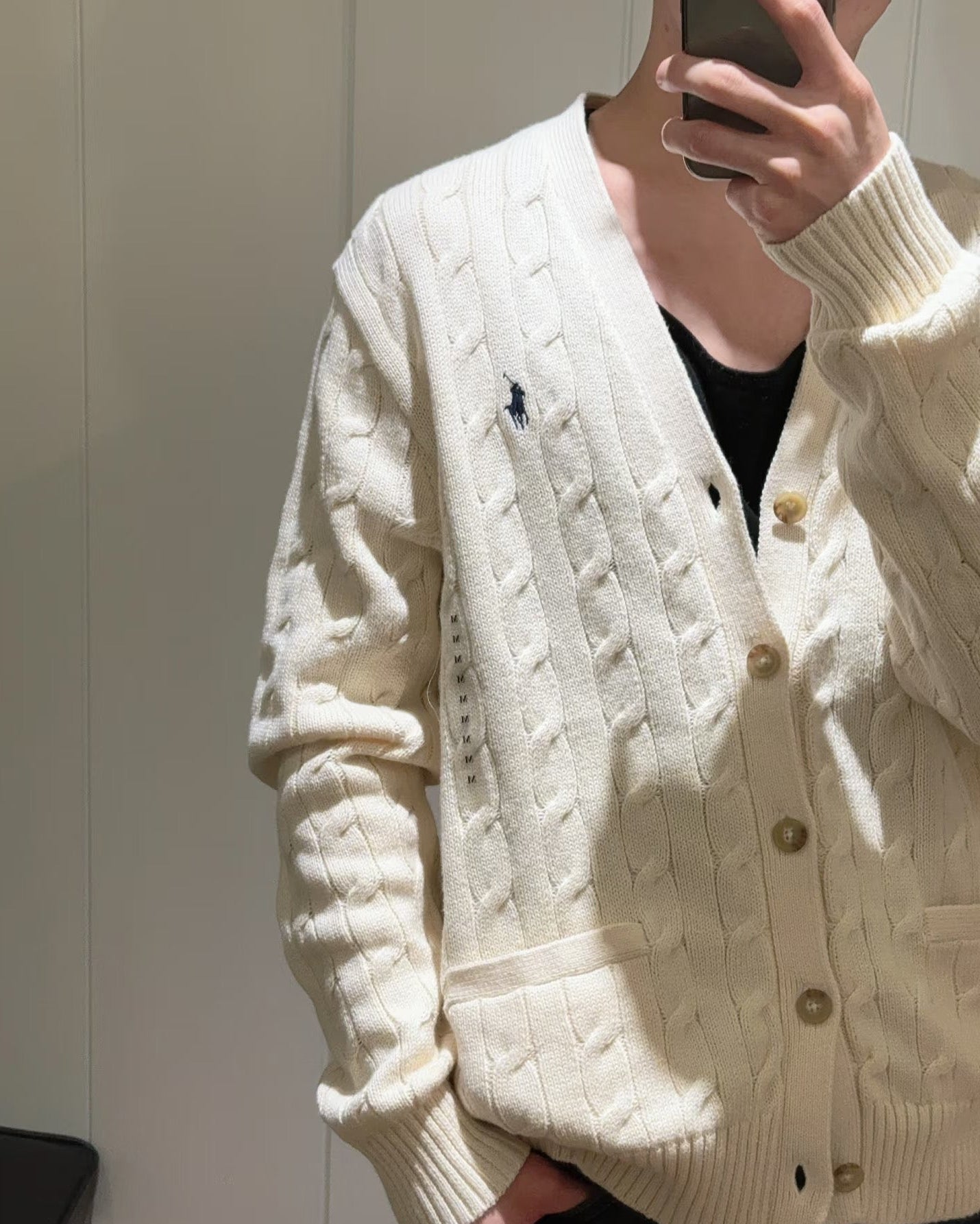 PoLo Cable-Knit Wool-Cashmere Cardigan