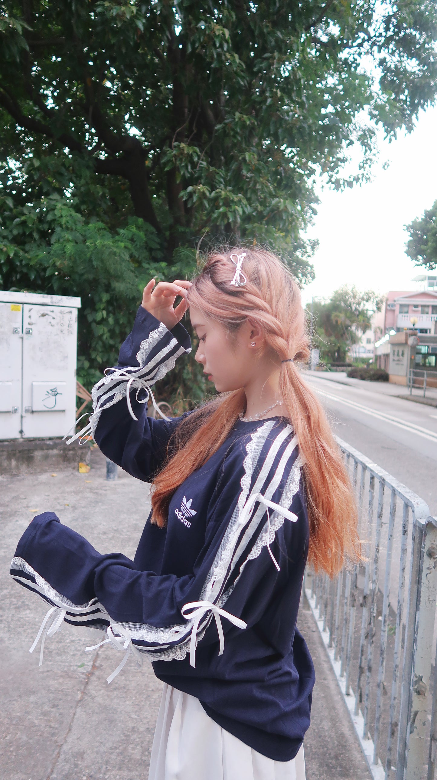 Adidas bow tie remake long tee - Navy