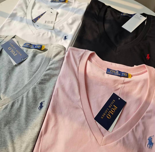 Polo basics v-neck logo tee