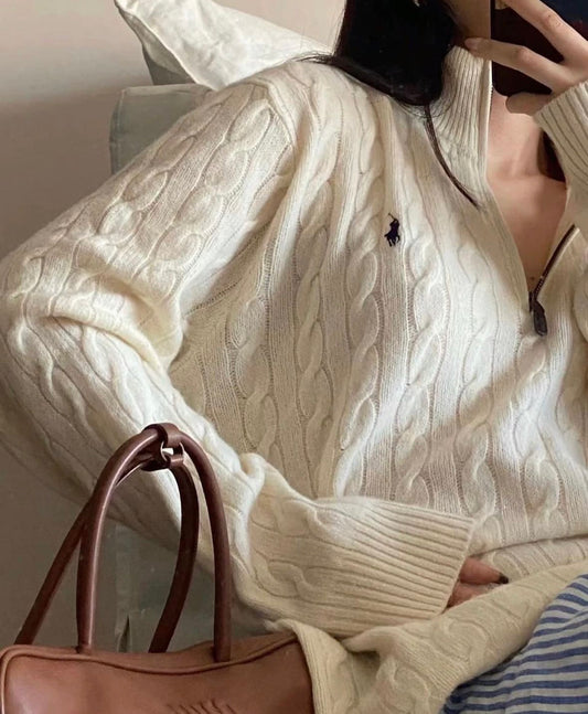Polo half zip sweater