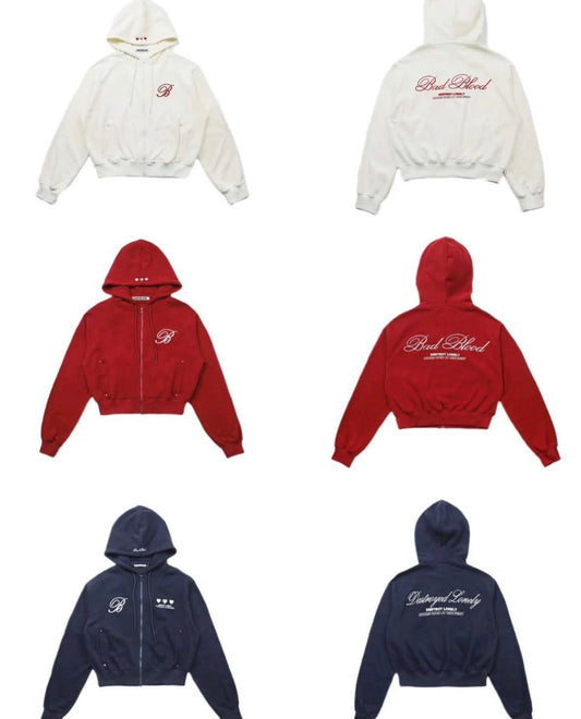 ［w-hde24-021] Classic Logo Hooded Zip-Up