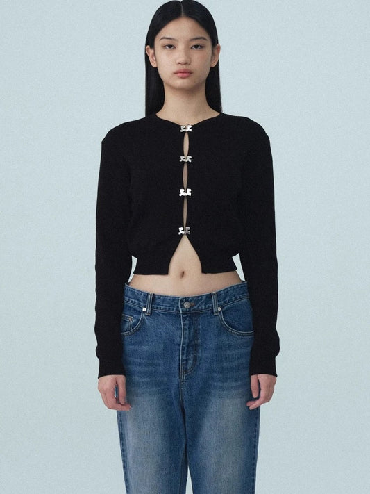 [Rest & Recreation] LOGO CLIP KNIT CARDIGAN