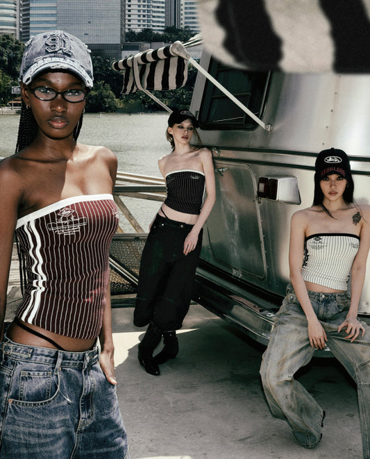 Badblood Classic Logo Stripe Tube Top