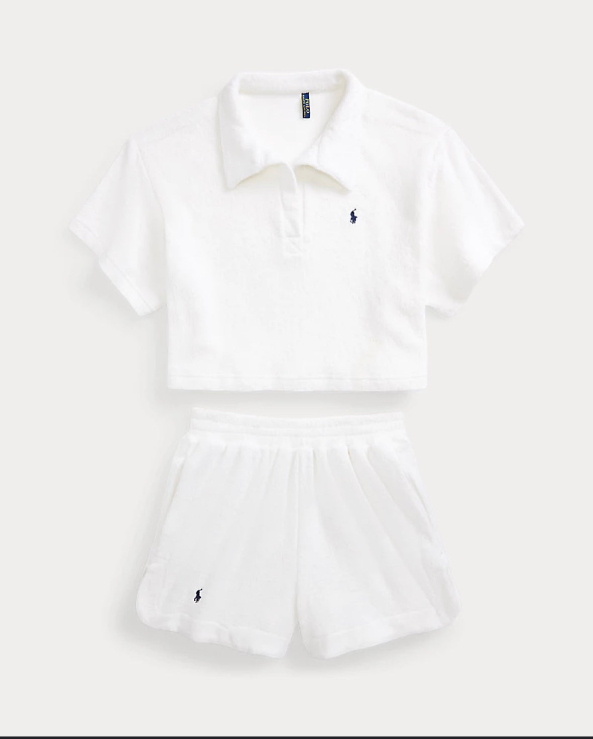 Terry Polo Shirt and Short Cover-Up Set