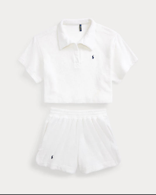 Terry Polo Shirt and Short Cover-Up Set