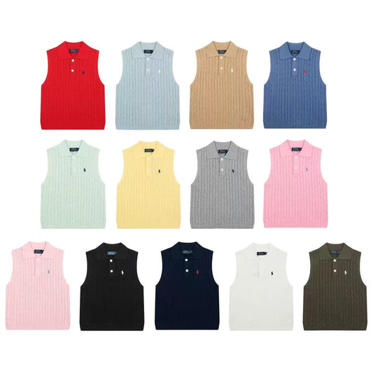 Polo Ralph Lauren Cable-Knit Cropped Polo Shirt