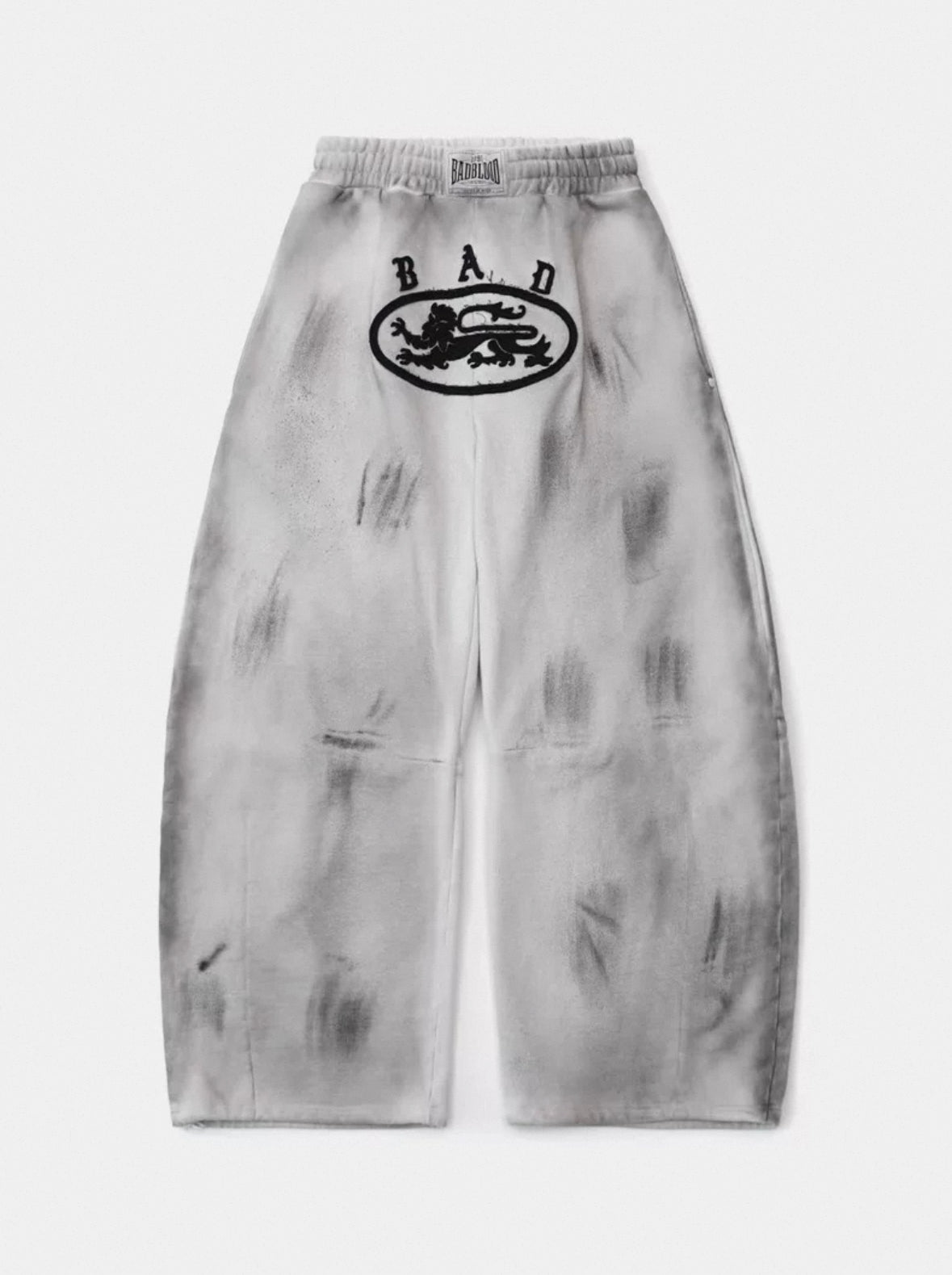 Badblood Lion Patch 2 Way Curved Jogger Washed - Grey