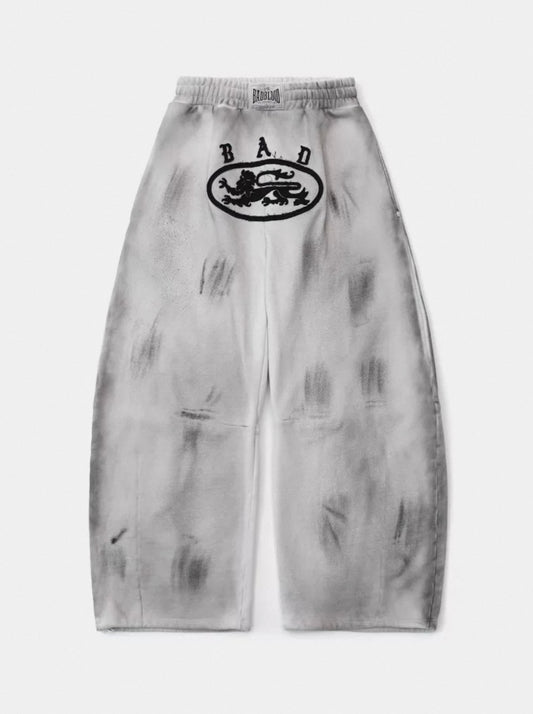 Badblood Lion Patch 2 Way Curved Jogger Washed - Grey
