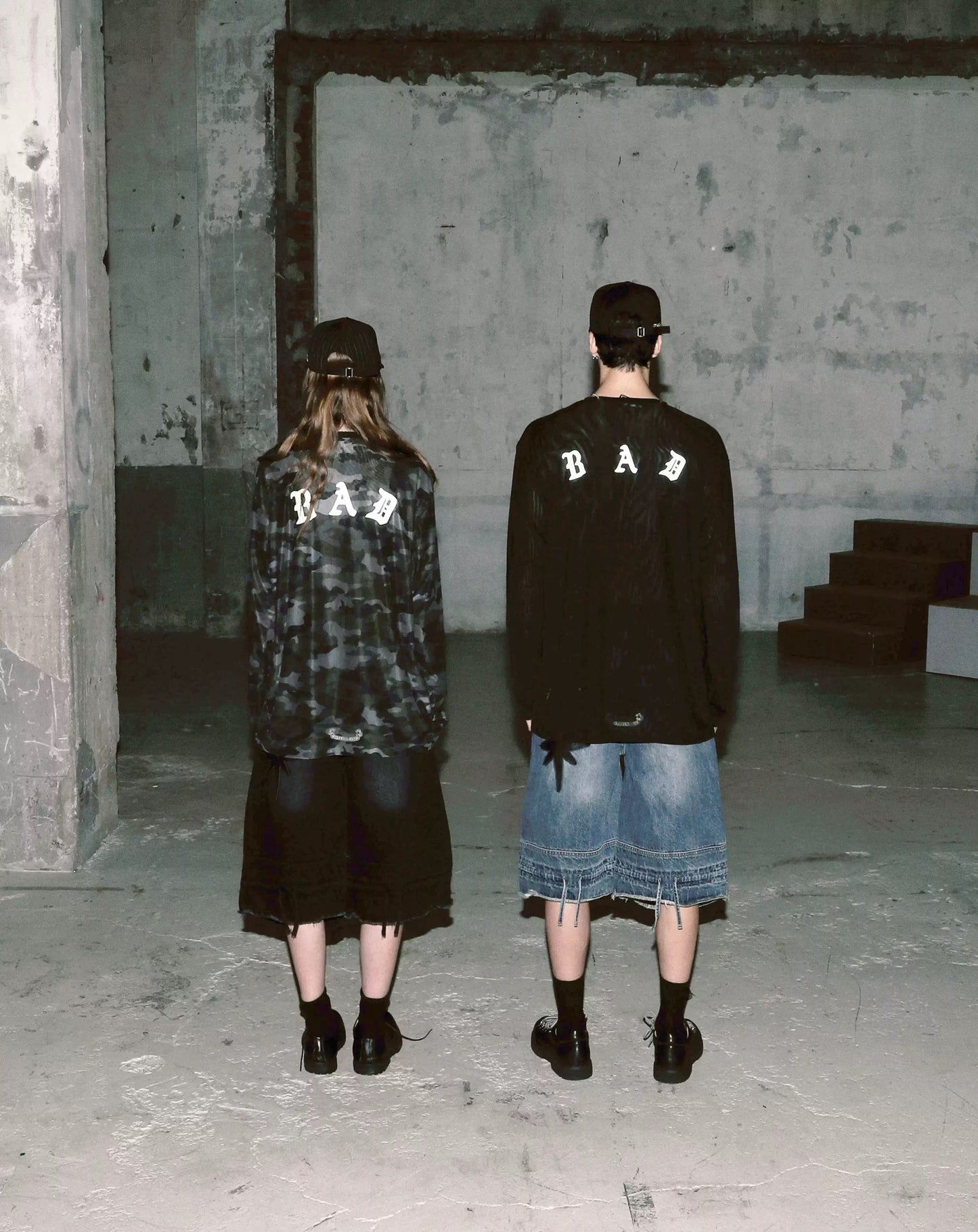 Badblood Convex Denim Long Bermuda Pants