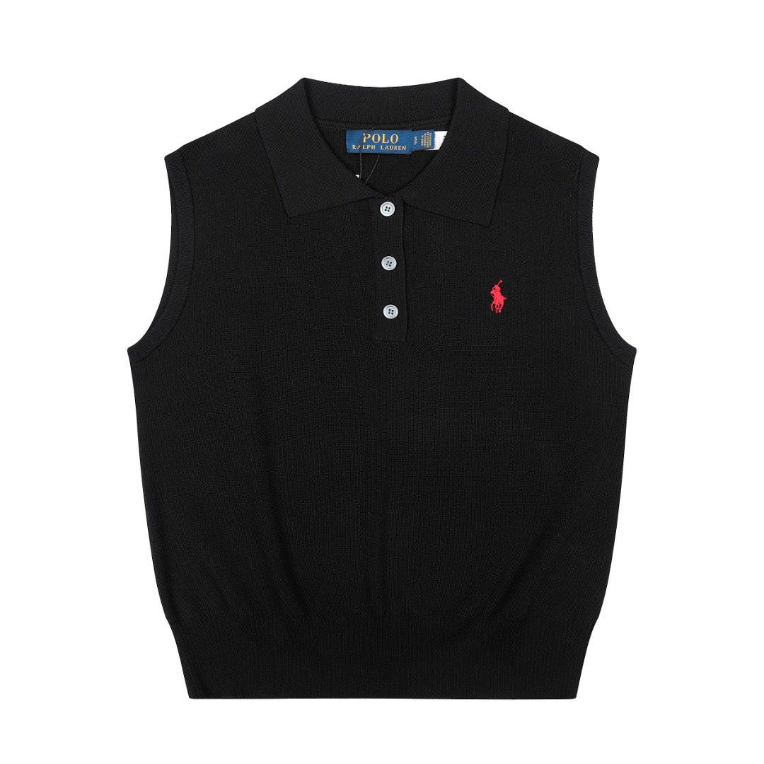 Polo Women's Cotton Sleeveless Polo Knit Top