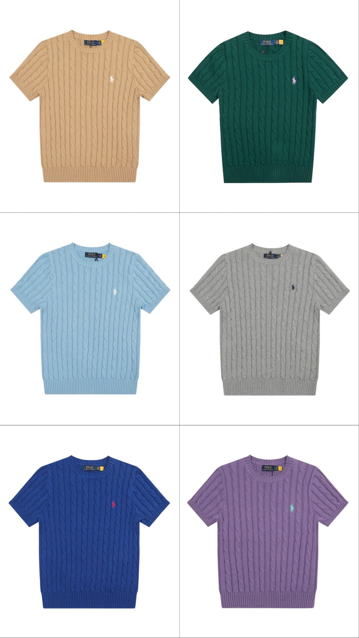 Polo round neck short sleeves sweater