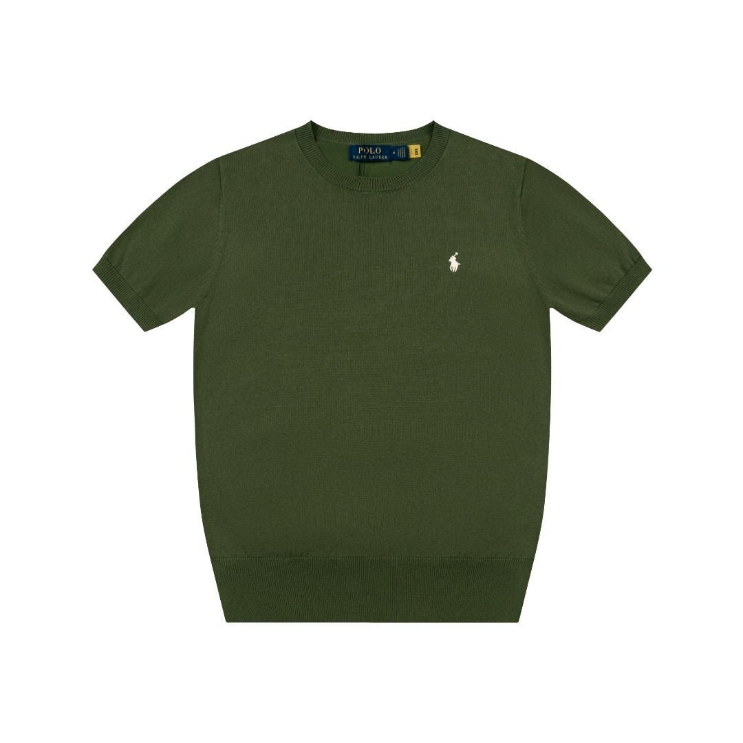 Polo Solid Crewneck Short-Sleeve Knit Sweater