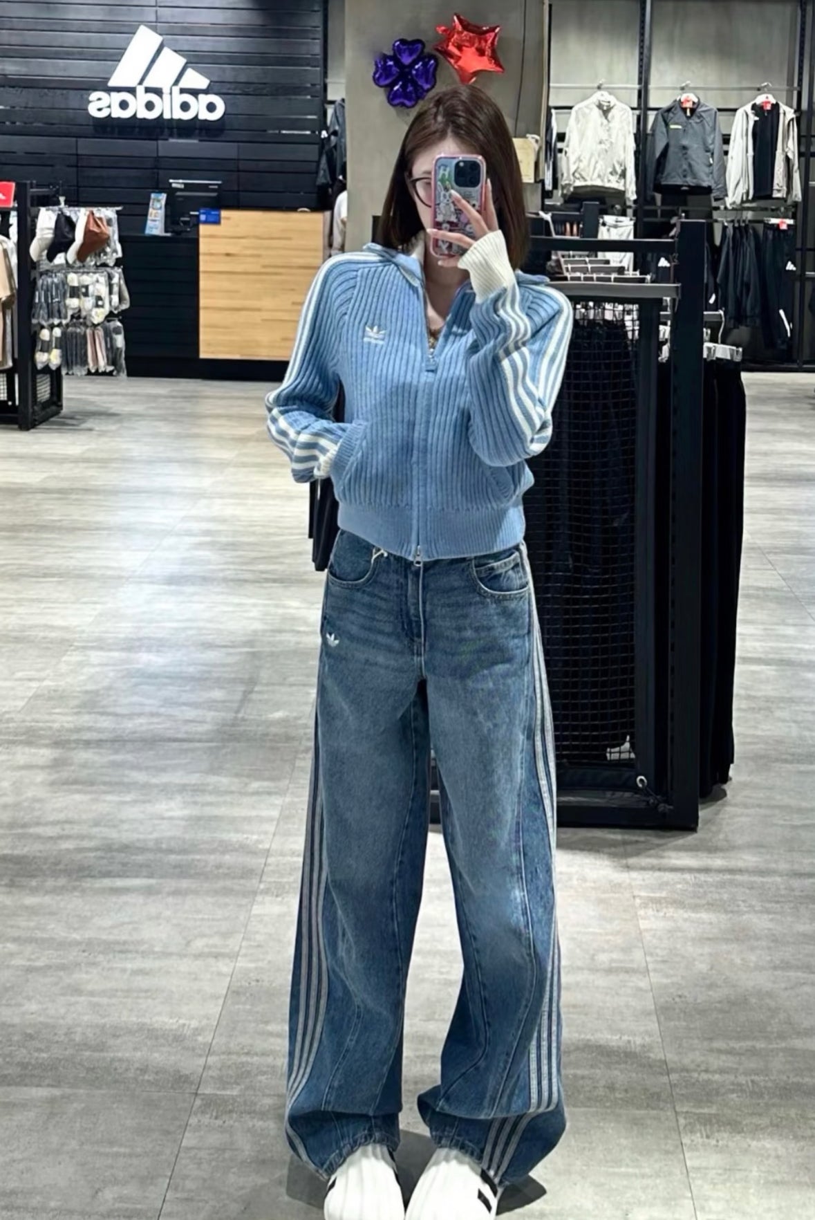 Adidas Originals Relaxed Loose Denim Pants