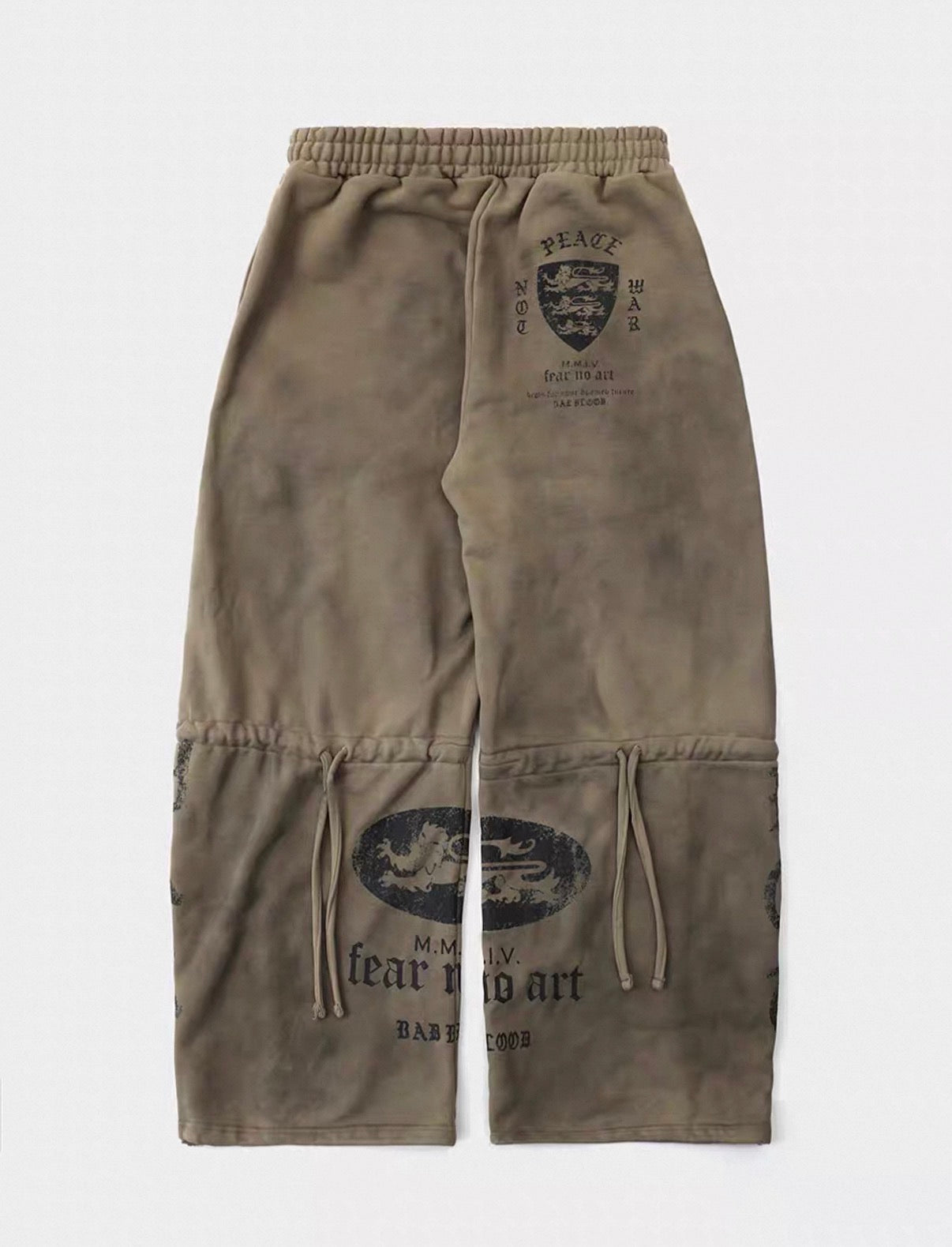 Bad blood Cross & Lion Logo Washed Baggy Sweat Pants