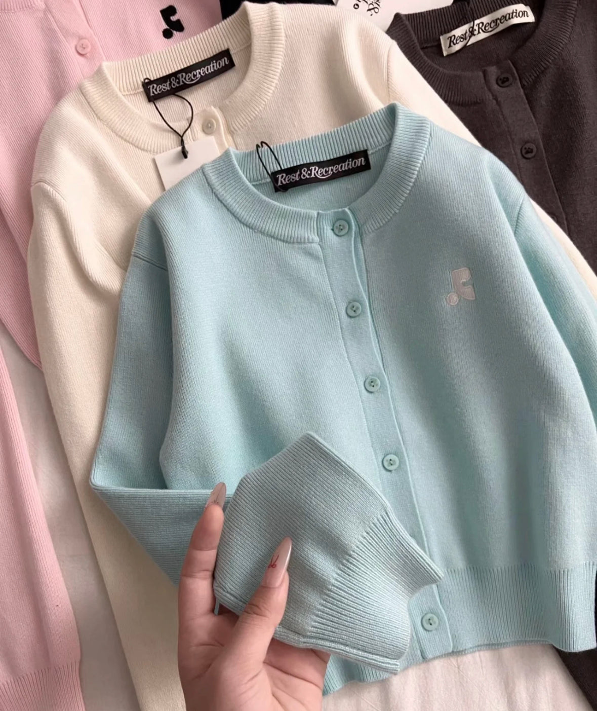 RR Logo cropped cardigan