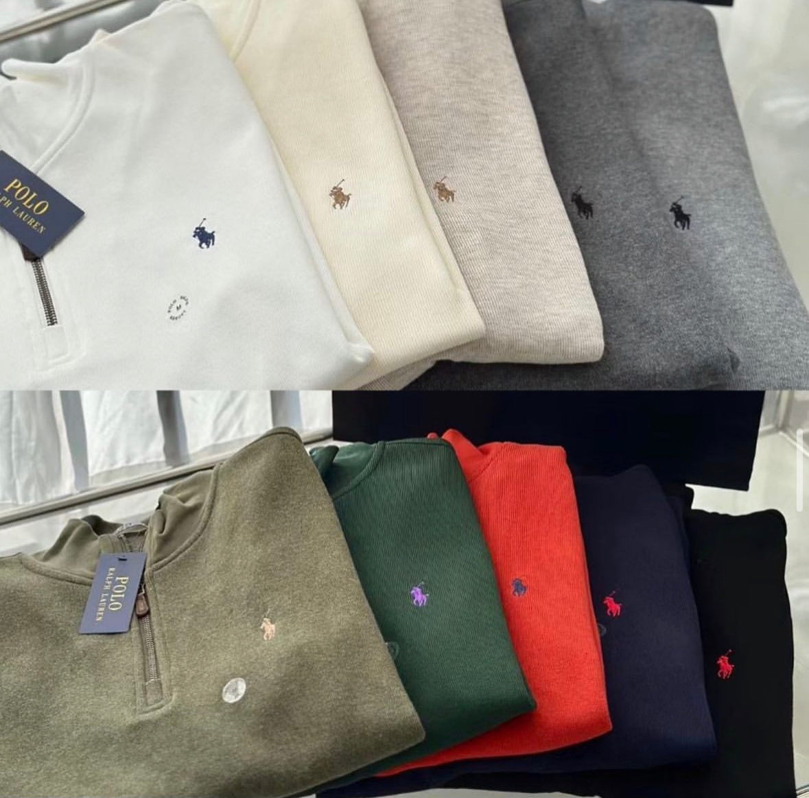 Polo icon logo half zip heavyweight cotton knit jumper
