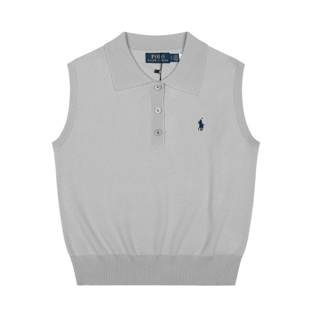 Polo Women's Cotton Sleeveless Polo Knit Top