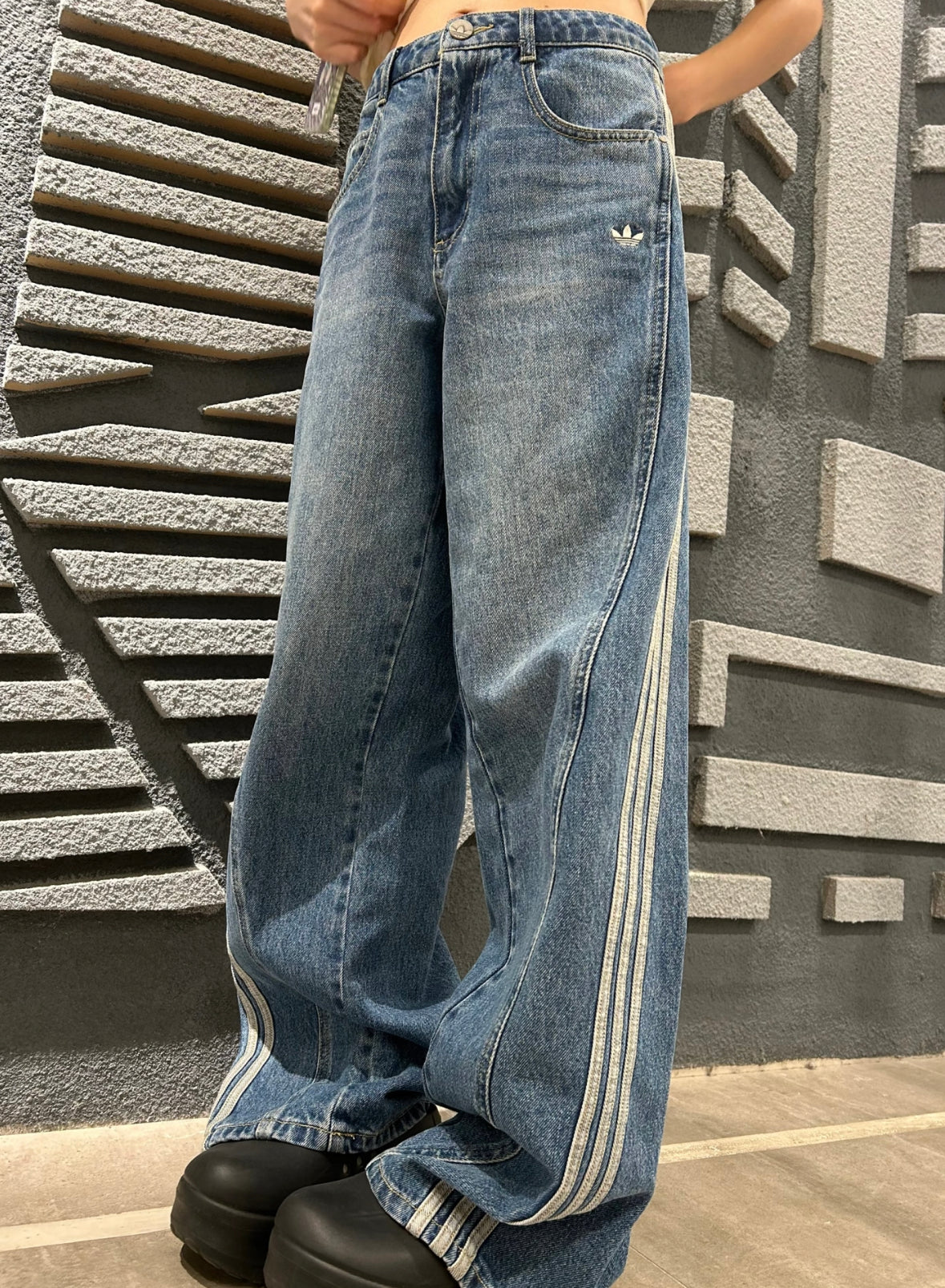 Adidas Originals Relaxed Loose Denim Pants