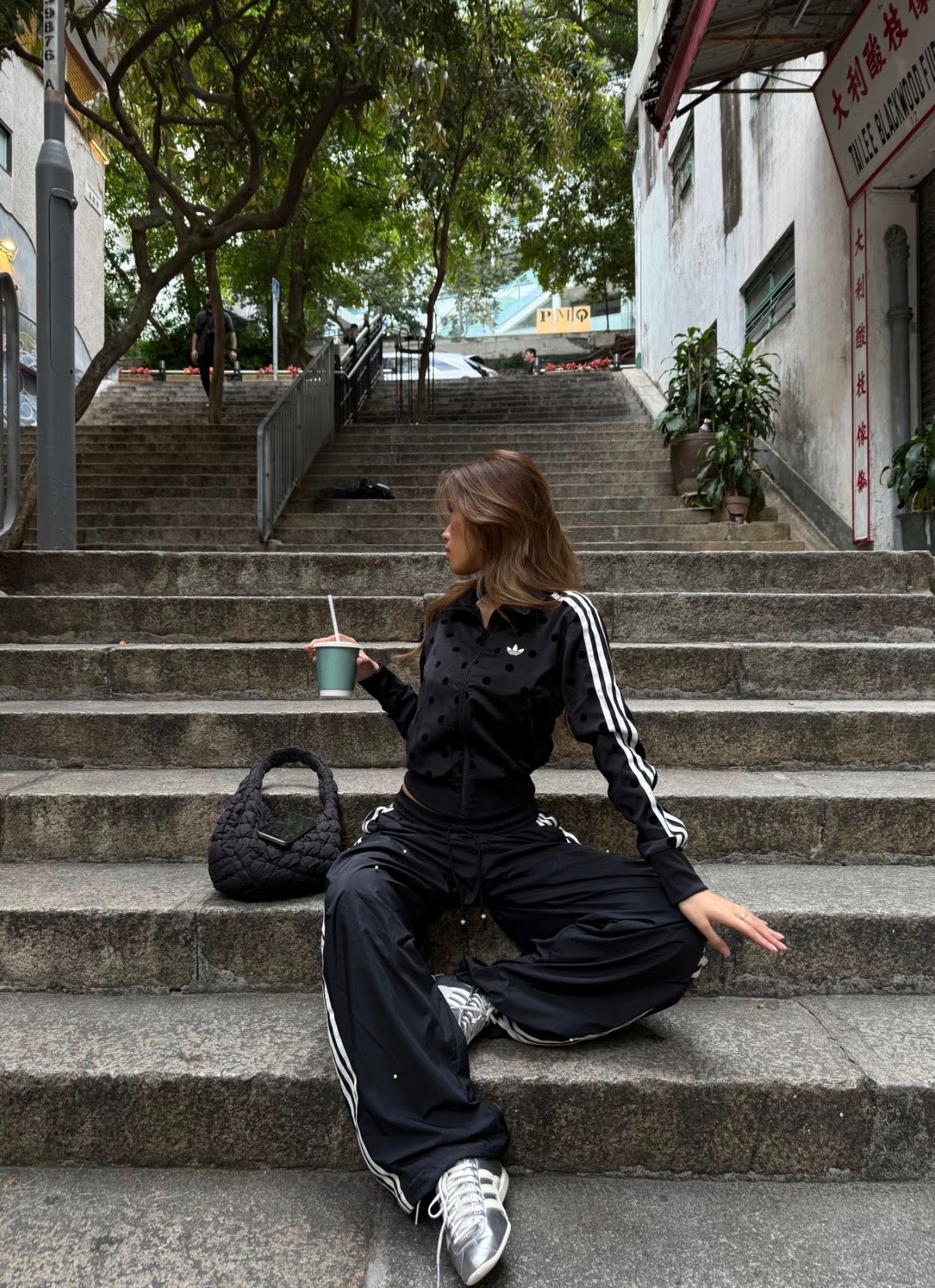 adidas Originals Polka Dot Cropped Track Jacket