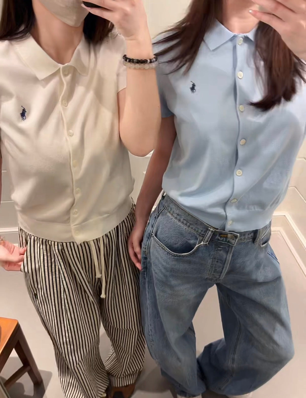 Polo Cable Cotton Short-Sleeve Polo Cardigan