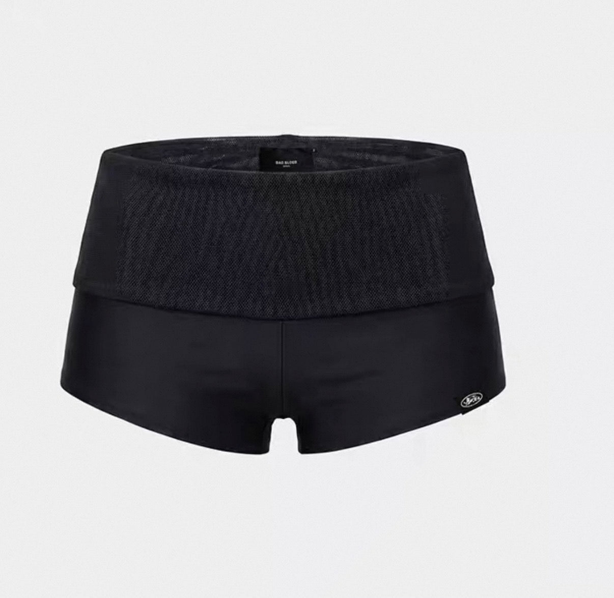 Badblood Script Logo Fold Over Waist Hot Shorts