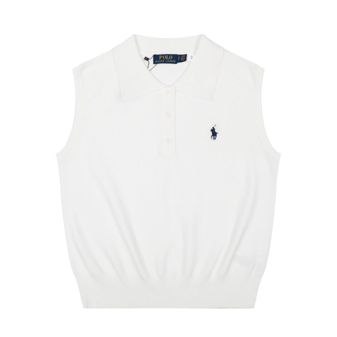 Polo Women's Cotton Sleeveless Polo Knit Top