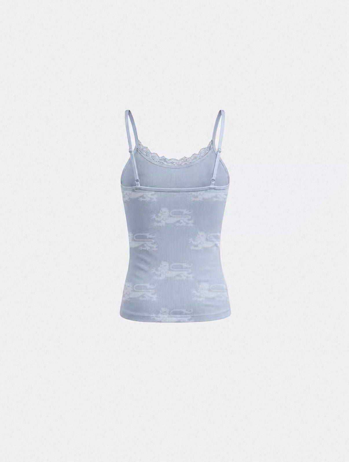 BADBLOOD Lion Pattern Lace Strap Cami Top