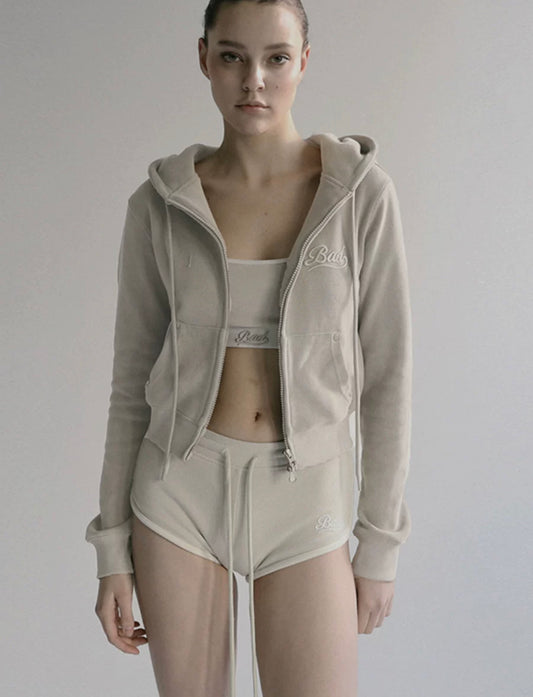 [w-hde24-007] Beyond Soft Hooded Zip-Up-Tan